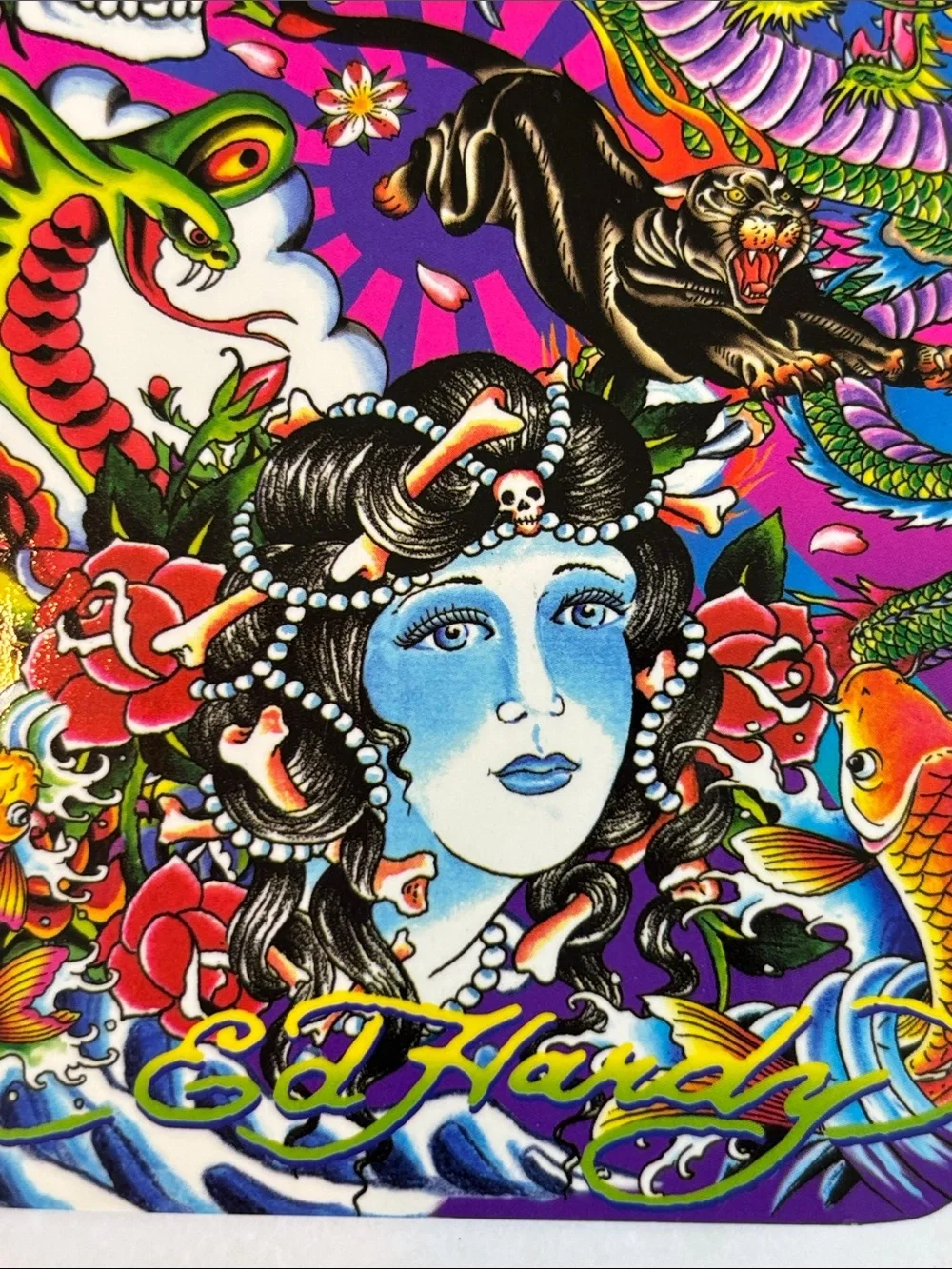 Rare Ed Hardy x Lisa Frank Mini Composition Notebook Skull Geisha Dragon Tiger